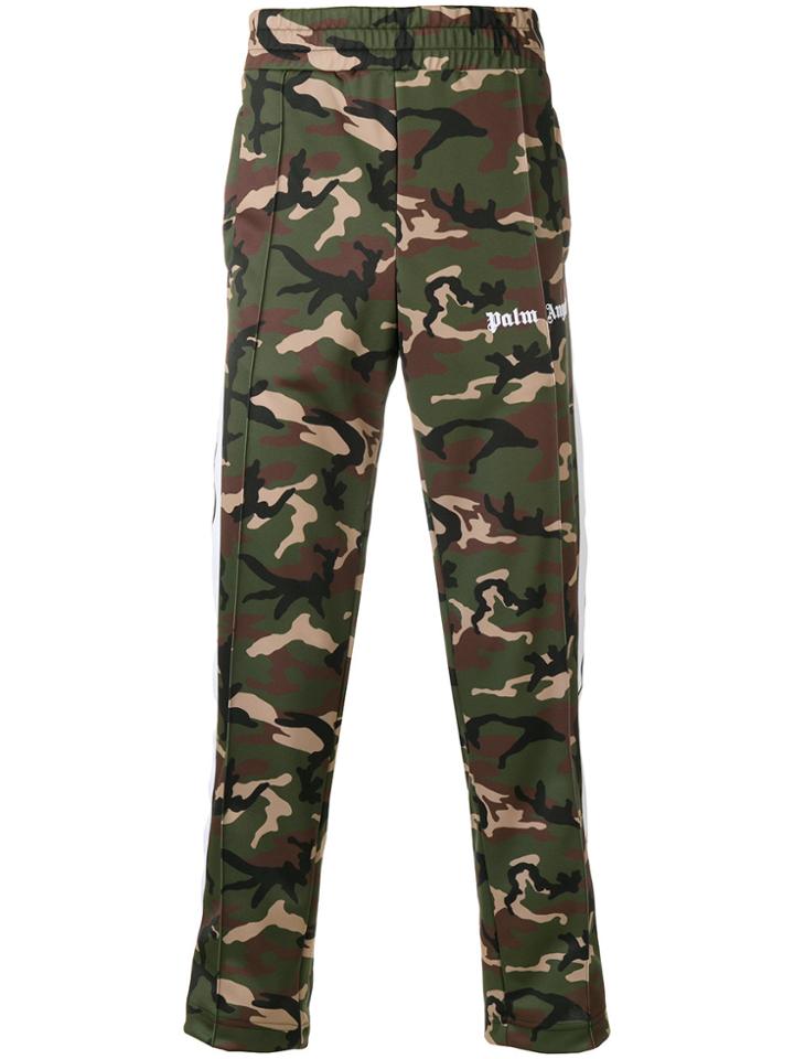 Palm Angels Camouflage Logo Trousers - Green
