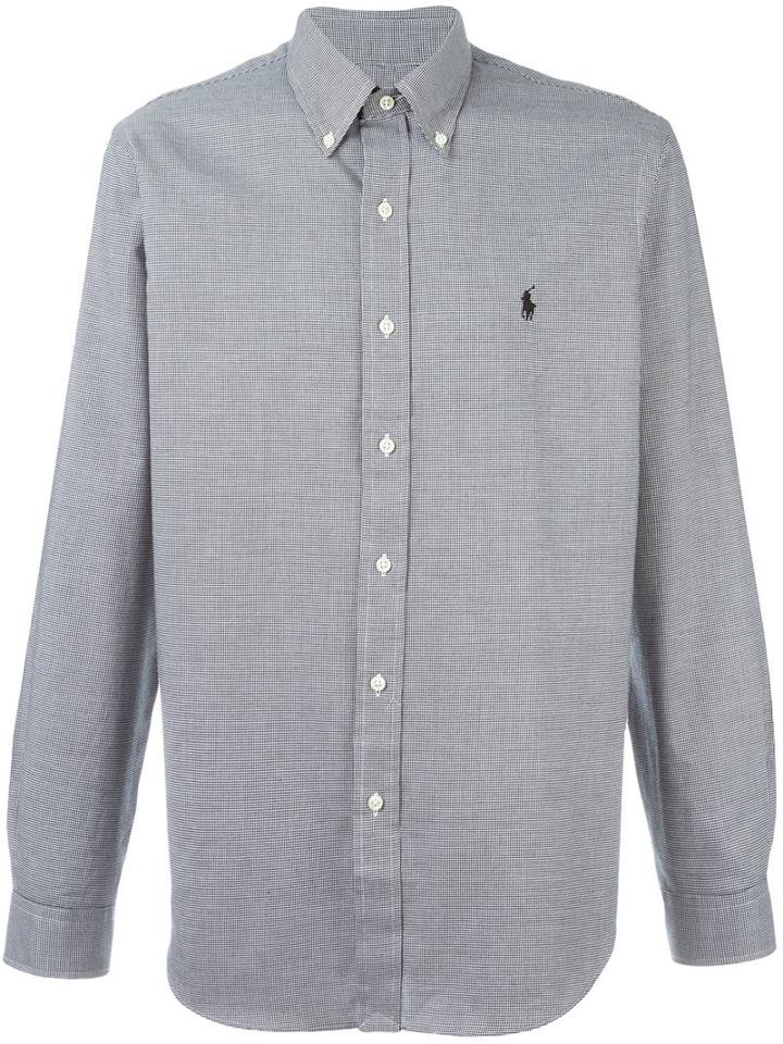 Polo Ralph Lauren Houndstooth Button-down Shirt, Men's, Size: Large, Black, Cotton