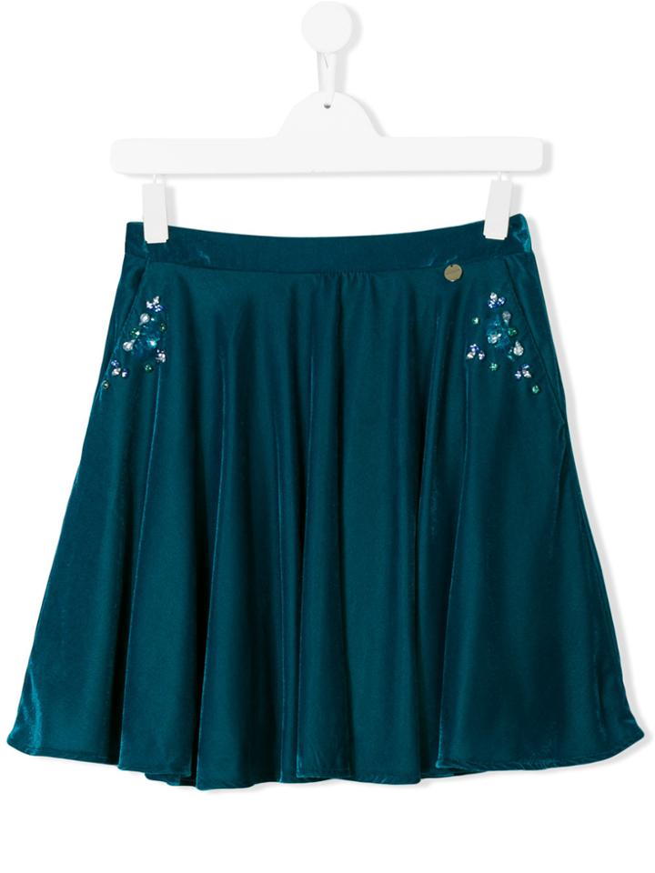Lanvin Petite Embellished Pleated Skirt - Green