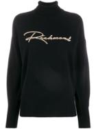 John Richmond Sequin Embroidered Logo Jumper - Black