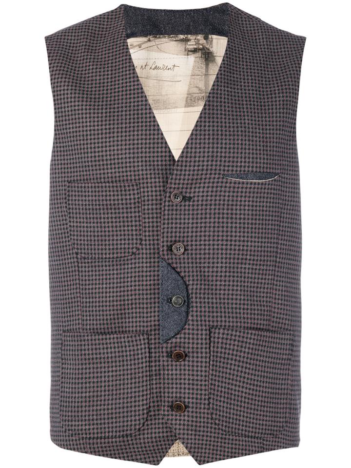 Al Duca D'aosta 1902 Checked Waistcoat - Blue