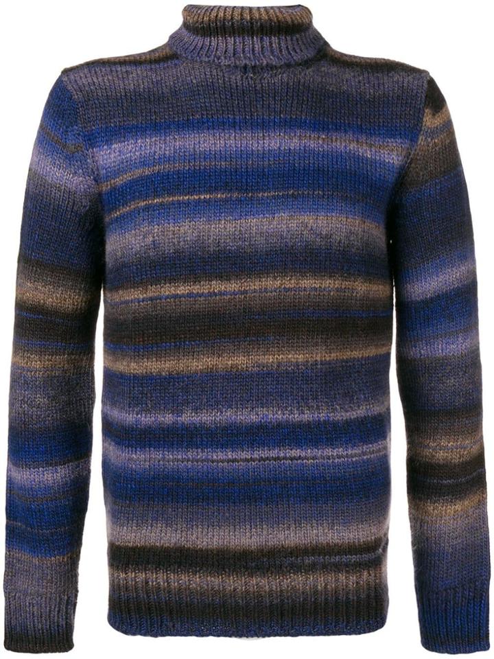 Altea Striped Roll Neck Sweater - Blue