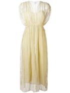 Forte Forte Lace Draped Dress, Women's, Size: 1, Yellow/orange, Cotton/polyamide/spandex/elastane/silk