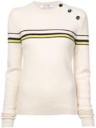 Proenza Schouler Pswl Merino Cashmere Stripe Sweater - White