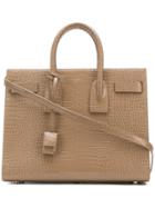 Saint Laurent Crocodile-effect Sac De Jour Tote Bag - Neutrals