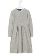 Cashmirino - Round Neck Knitted Dress - Kids - Cashmere - 8 Yrs, Grey