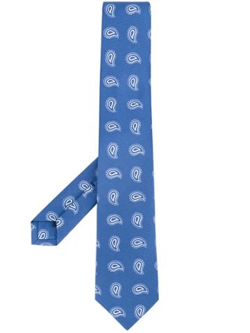 Errico Formicola Paisley Print Tie - Blue