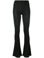 Mm6 Maison Margiela - Ribbed Flared Leggings - Women - Spandex/elastane/modal - M, Black, Spandex/elastane/modal