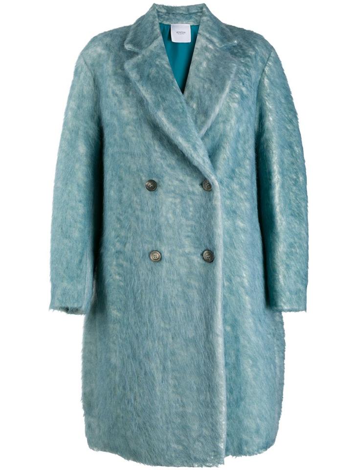 Agnona Double Breasted Coat - Blue
