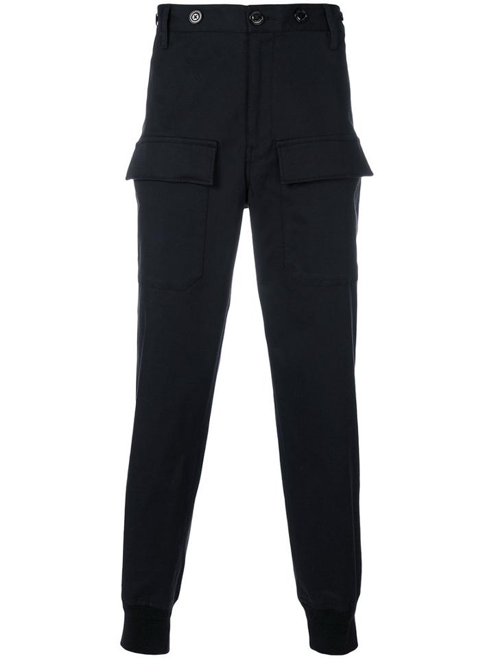 Moncler - Mid Rise Trousers - Men - Cotton/spandex/elastane - 1, Black, Cotton/spandex/elastane