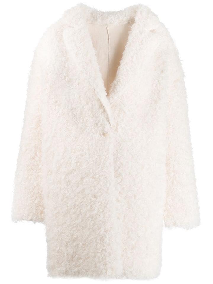 Pinko Textured Cocoon Coat - White