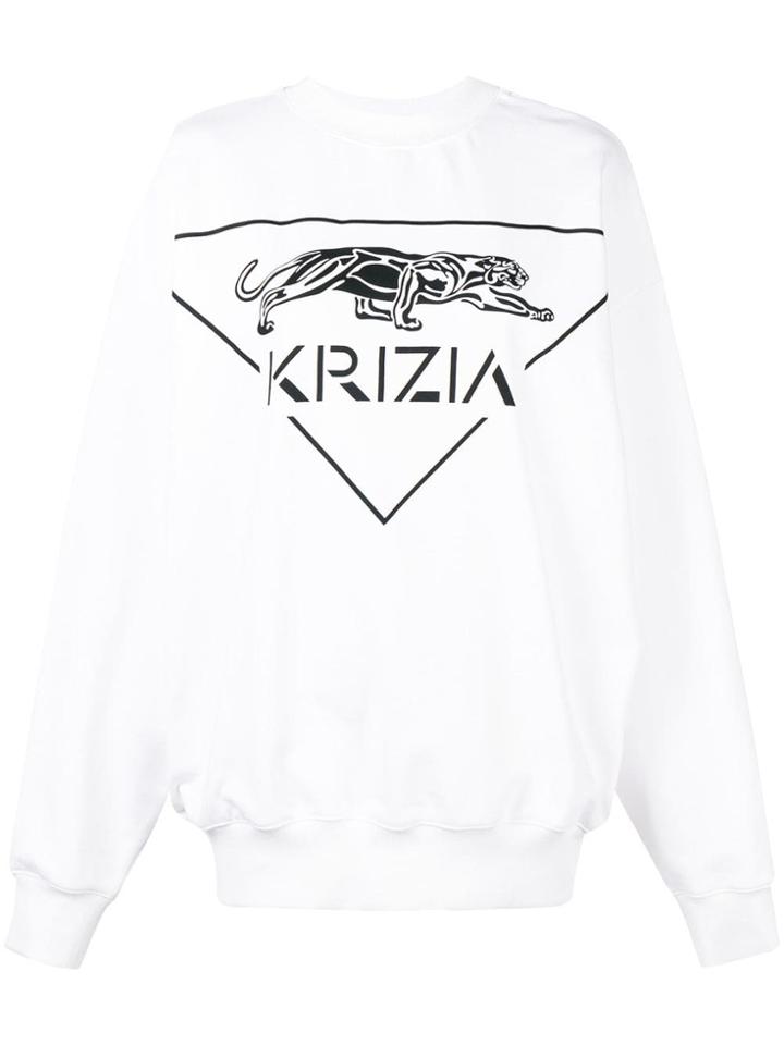 Krizia Round Neck Sweatshirt - White