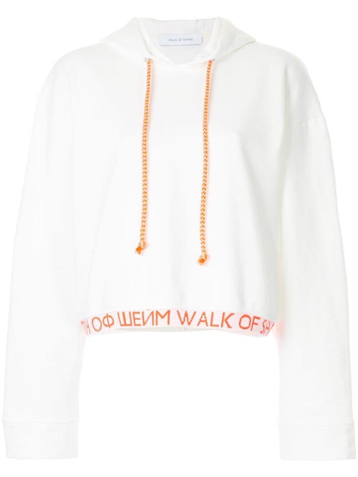 Walk Of Shame Logo Hem Hoodie - White