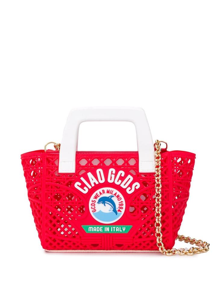 Gcds Woven Mini Shoulder Bag - Red