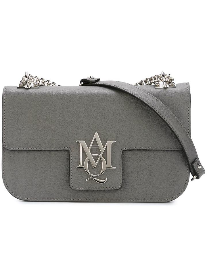 Alexander Mcqueen 'insignia' Chain Satchel, Women's, Grey