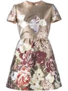 Valentino 'kimono 1997' Jacquard Dress, Women's, Size: 40, Brown, Silk/polyester/metallic Fibre