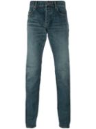 Saint Laurent Straight Leg Jeans, Men's, Size: 34, Blue, Cotton/spandex/elastane