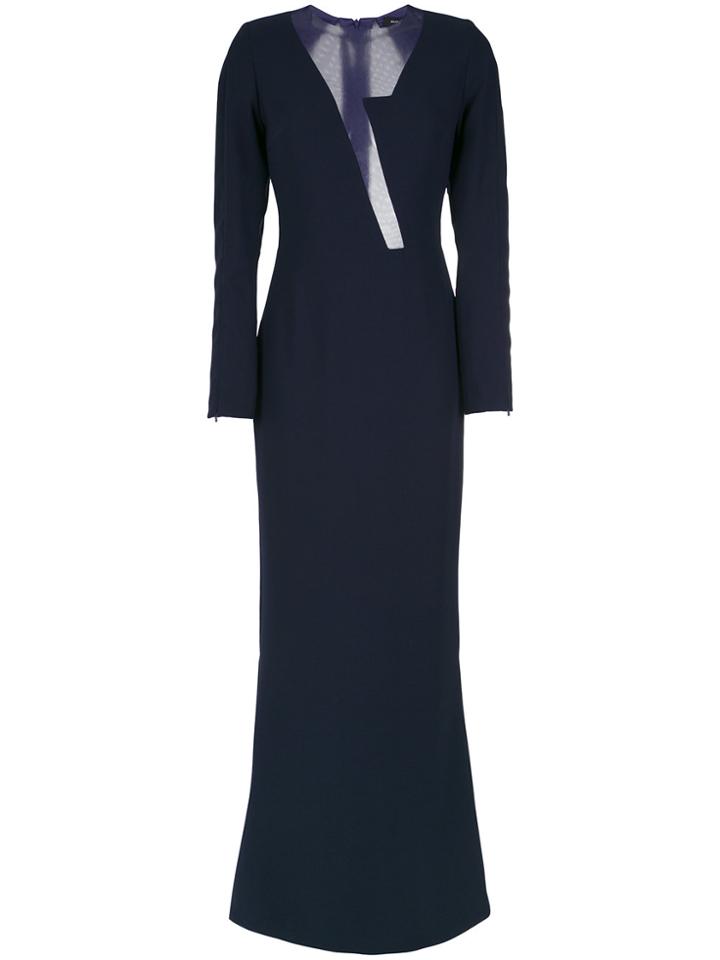Gloria Coelho Sheer Panels Gown - Blue