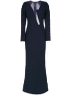 Gloria Coelho Sheer Panels Gown - Blue
