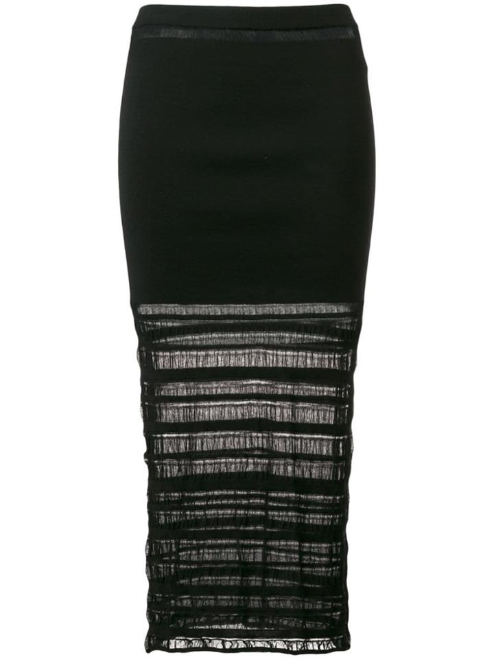 Ports 1961 Sheer Panel Skirt - Black