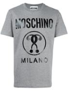 Moschino Logo Print T-shirt, Men's, Size: Small, Grey, Cotton