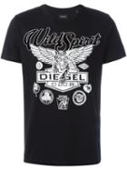 Diesel Tiger Print T-shirt, Men's, Size: Large, Black, Cotton/nylon