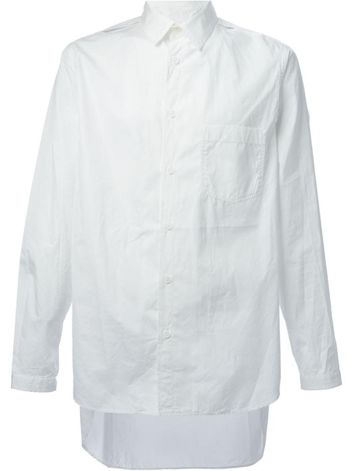Yohji Yamamoto I-shoulder Open B Chain Stitch Shirt, Men's, Size: 2, White, Cotton