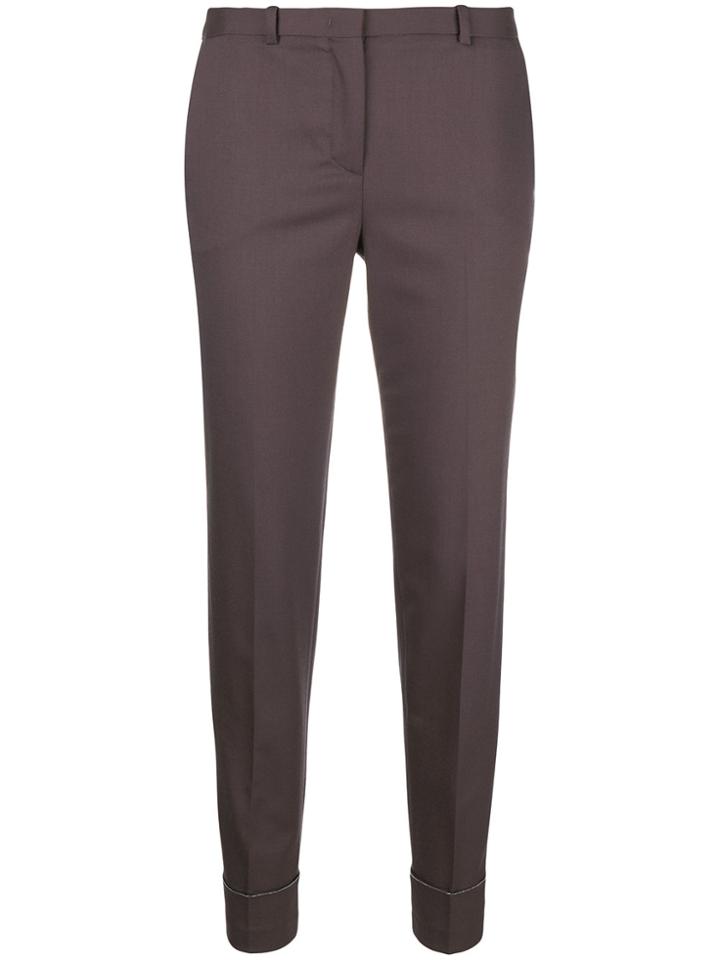 Fabiana Filippi Cuff Tapered Trousers - Pink & Purple