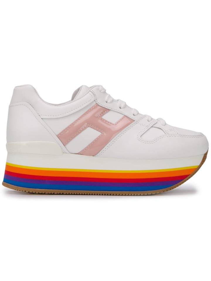 Hogan Rainbow Platform Sneakers - White
