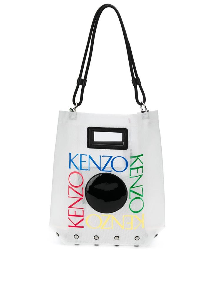 Kenzo Square Logo Tote - White