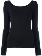 Prada Boat Neck Jumper, Women's, Size: 44, Black, Silk/cashmere