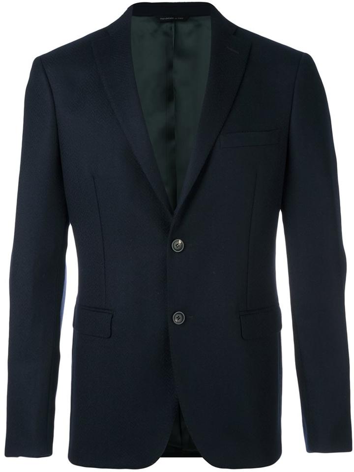 Tonello Tweed Effect Dinner Suit, Men's, Size: 50, Blue, Viscose/cashmere/virgin Wool