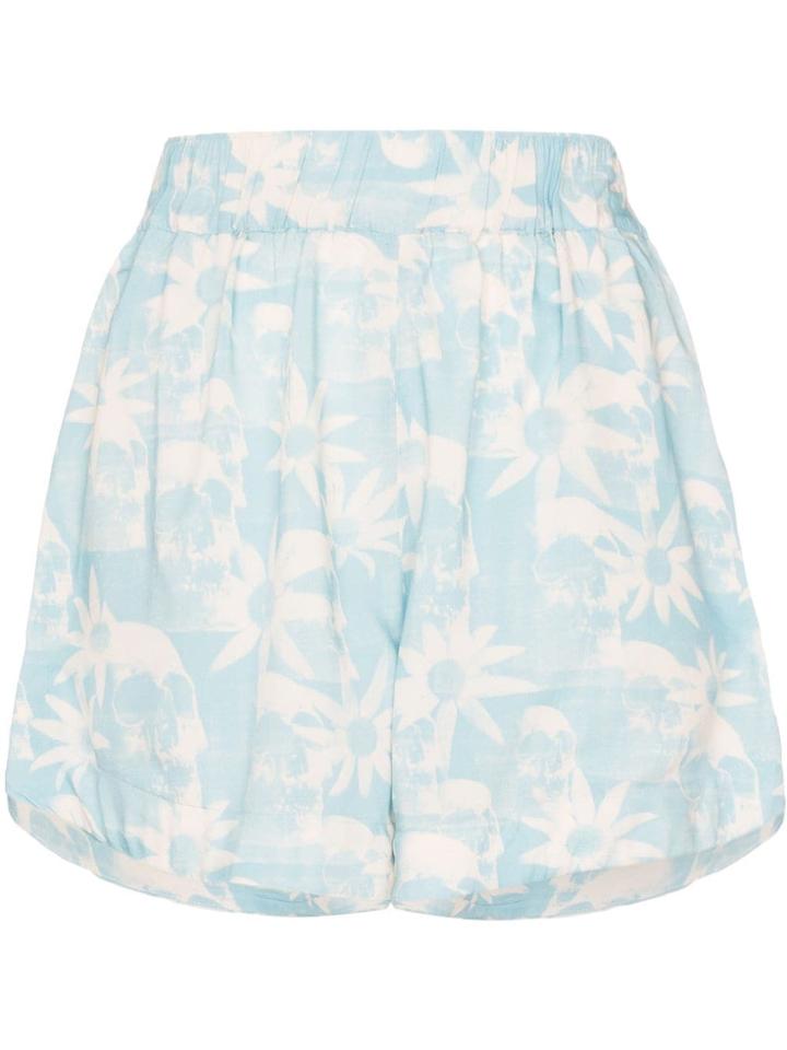 Double Rainbouu Gogo Floral Print Shorts - Blue
