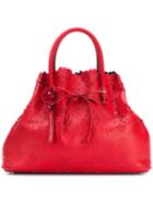 Ermanno Scervino Floral Laser-cut Tote - Red