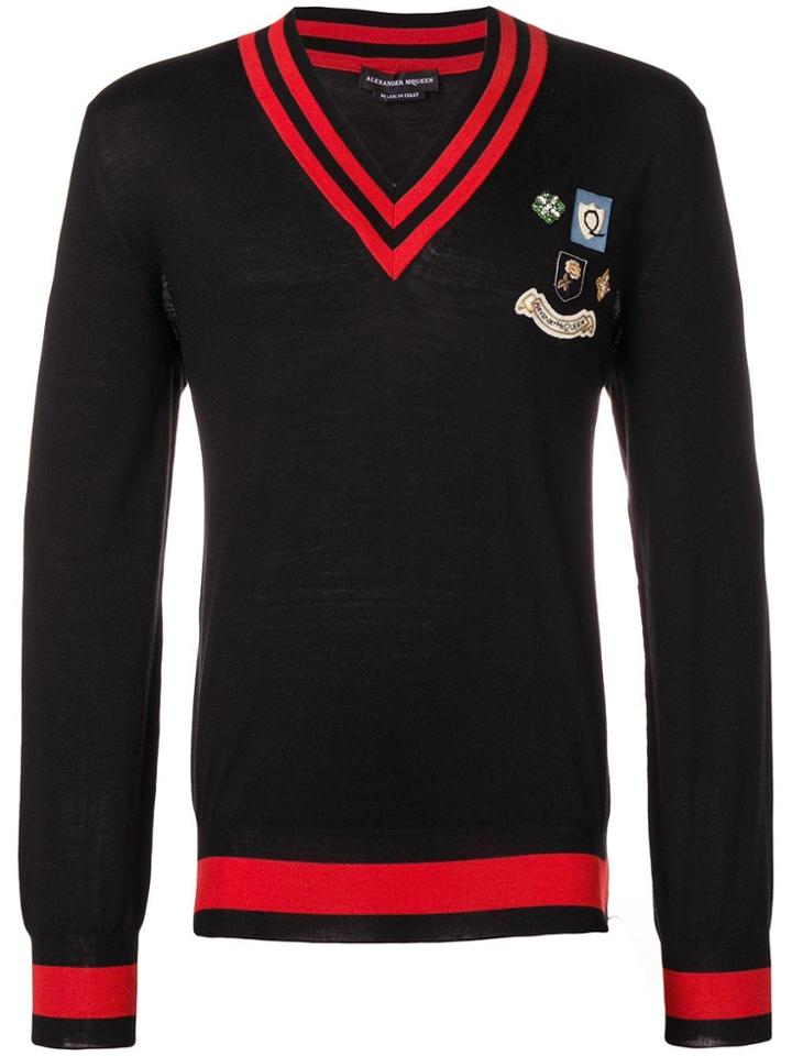 Alexander Mcqueen Contrast Trim Jumper - Black