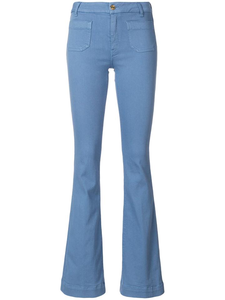 The Seafarer Flat Pocket Flared Jeans - Blue