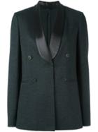 Brunello Cucinelli Shawl Collar Blazer, Women's, Size: 44, Grey, Silk/cotton/acetate/virgin Wool