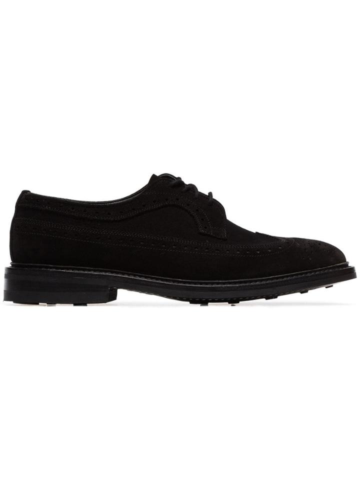 Trickers Black Fulton Suede Pointed Brogues