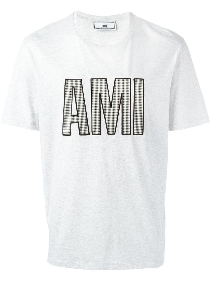 Ami Alexandre Mattiussi Ami Patch T-shirt, Men's, Size: Large, Grey, Cotton