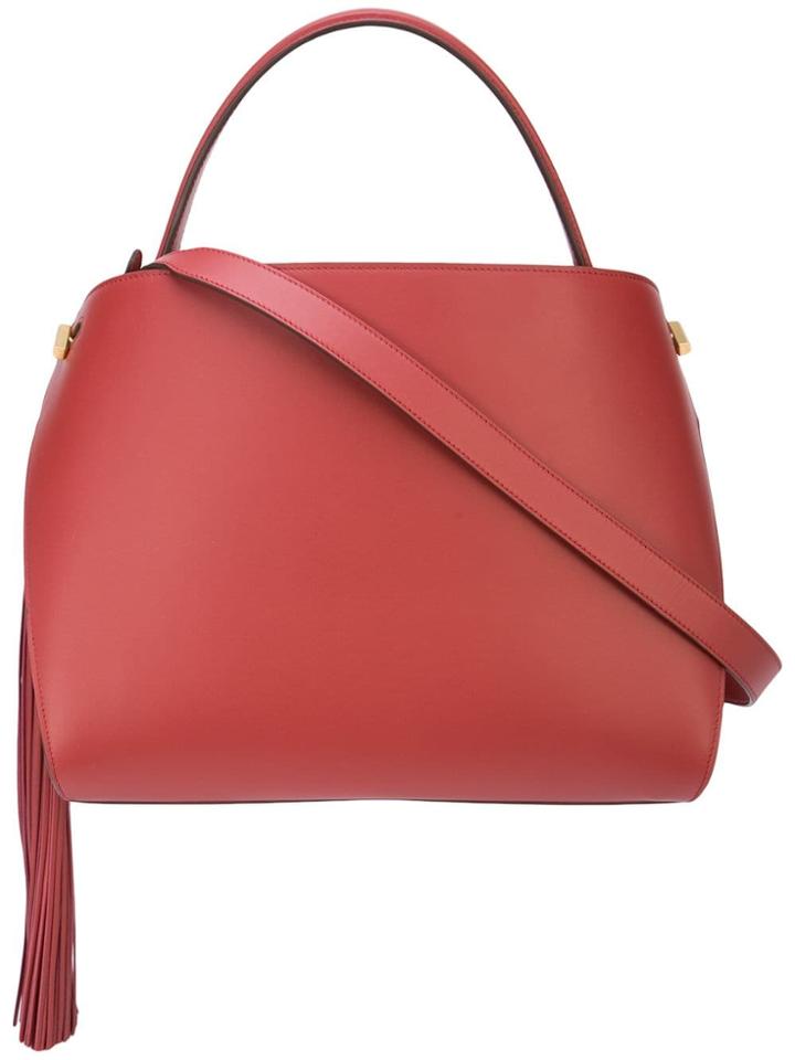 Oscar De La Renta Hanging Tassel Tote Bag - Red