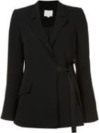 Cinq A Sept Wrap Blazer, Women's, Size: Large, Black, Polyester/triacetate