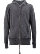 Greg Lauren Distressed Zip Hoodie - Grey
