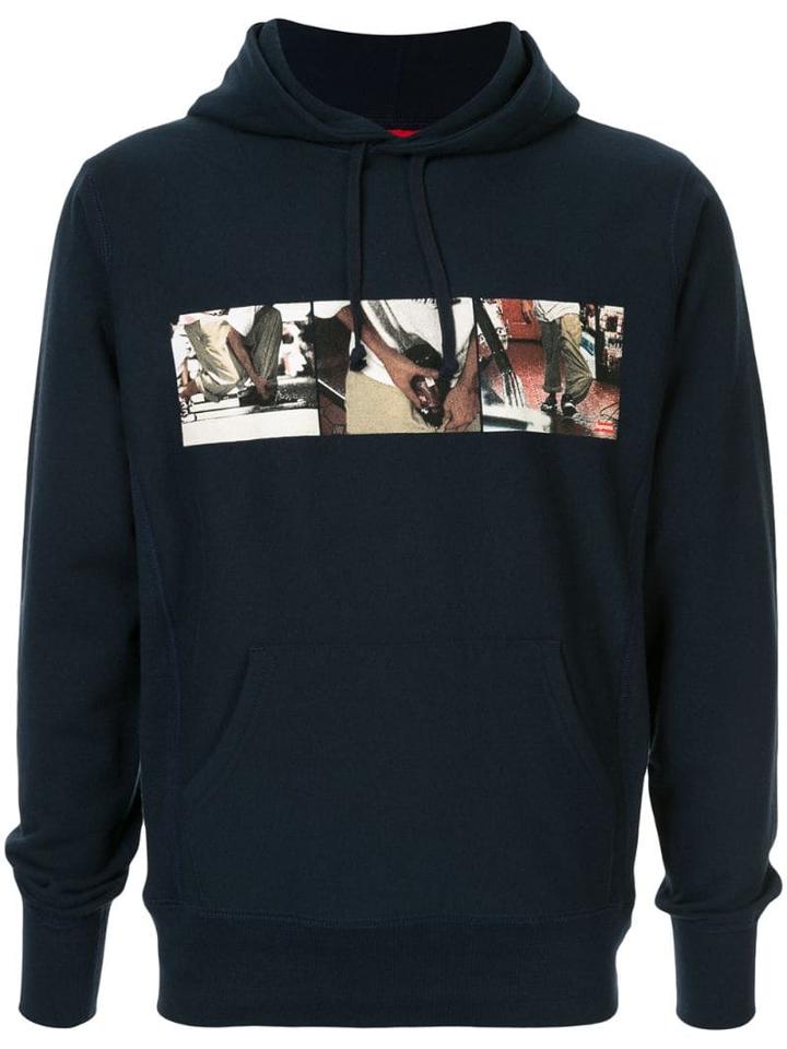 Supreme Graphic Print Hoodie - Blue