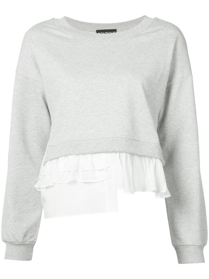 Boutique Moschino Ruffle-trimmed Sweatshirt - Grey