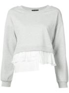 Boutique Moschino Ruffle-trimmed Sweatshirt - Grey