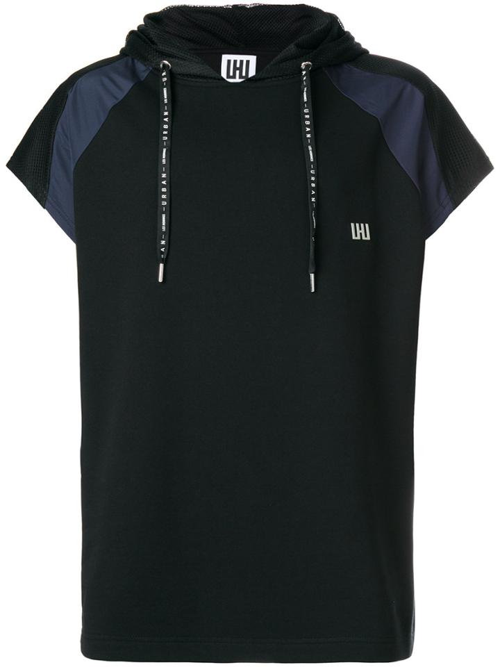 Les Hommes Urban Short-sleeve Hooded Sweatshirt - Black