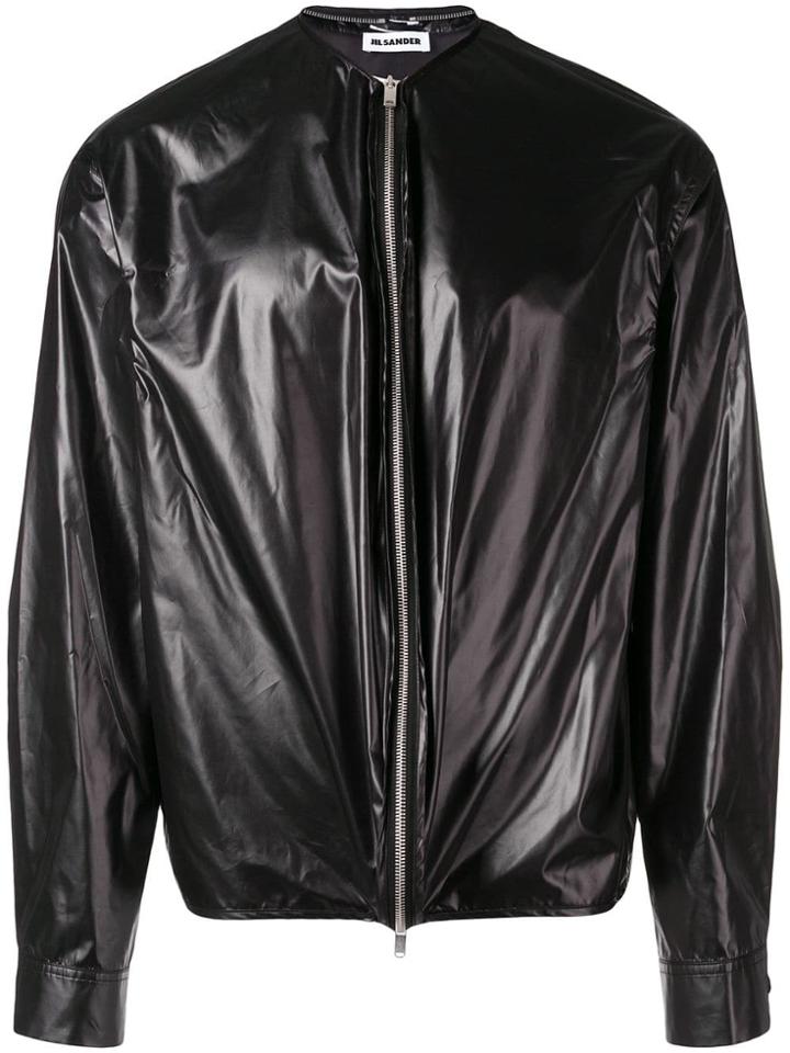 Jil Sander Round Neck Jacket - Black