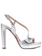 Albano Snakeskin-effect Sandals - Silver