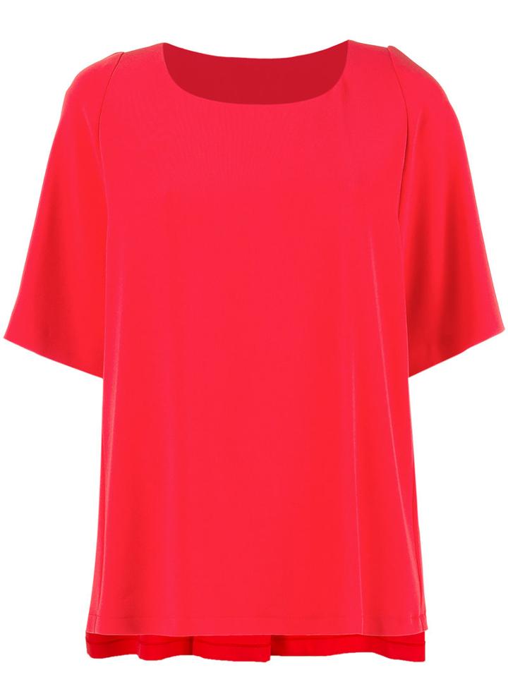 Alberto Biani - Coral Blouse - Women - Polyester/triacetate - 44, Red, Polyester/triacetate