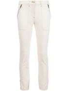 Veronica Beard Cropped Capri Trousers, Women's, Size: 2, White, Cotton/polyester/spandex/elastane/modal